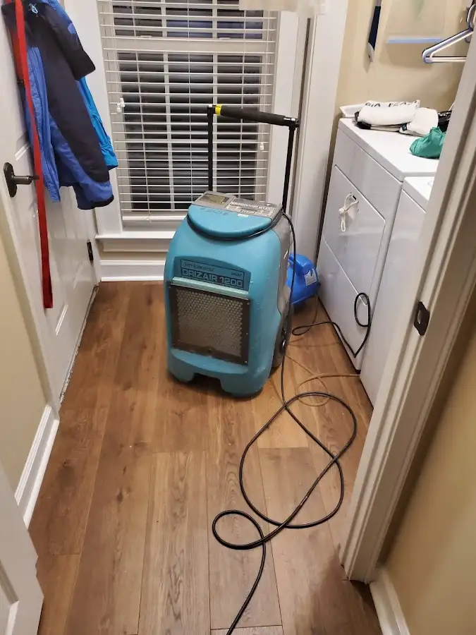 Commercial dehumidifier deployed for Flood Damage Cleanup in Burton