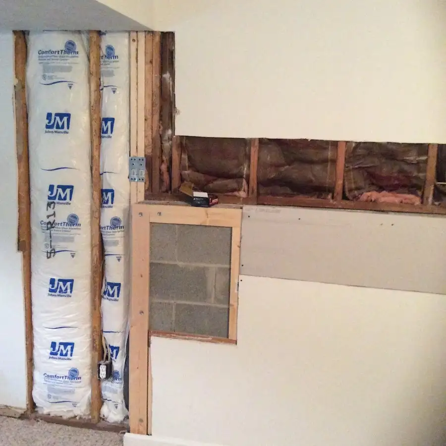 Wall insulation replacement during Contents Cleaning & Restoration in Burton